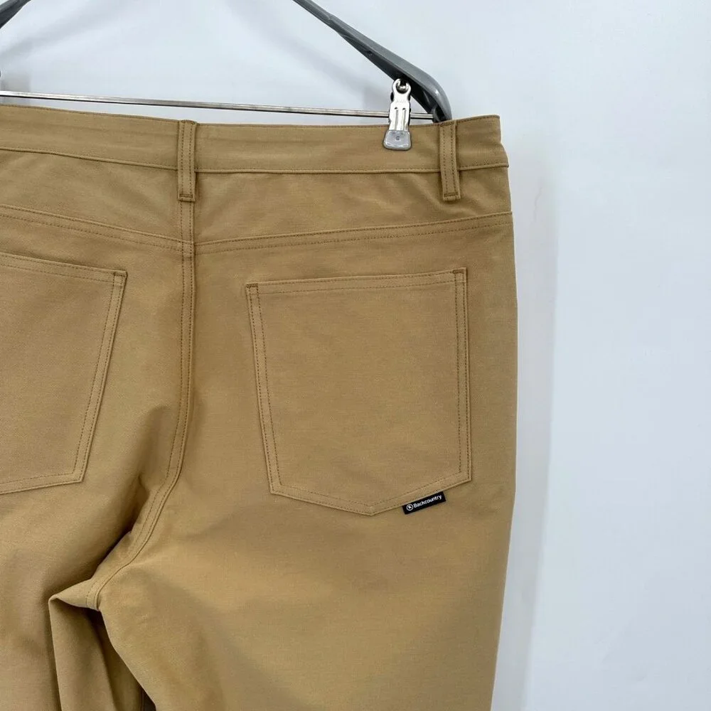 Backcountry Knit Canvas Basis Everyday Pant in Starfish Khaki BCCZ2RM sz 38 Mens
